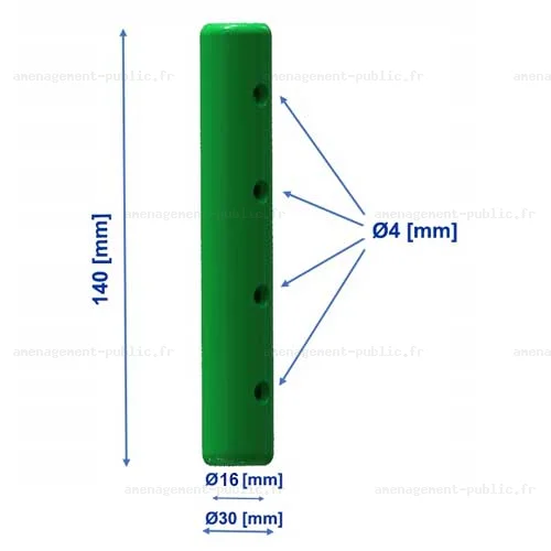 Manchon de raccordement droit de 140 mm pour corde de 16 mm